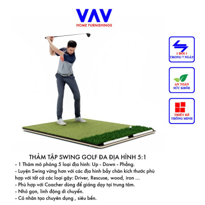Thảm golf, thảm tập swing golf, thảm golf gấp gọn mô phỏng 5 loại địa hình.