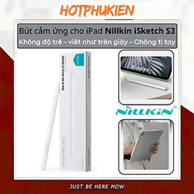 Bút cảm ứng hỗ trợ tì tay, siêu mượt cho iPad đời 2018 trở lên hiệu Nillkin iSketch S3 cho iPad Air Pro 11 12.9 13 Air 4 5 6 2018 10.2 - Hàng nhập khẩu