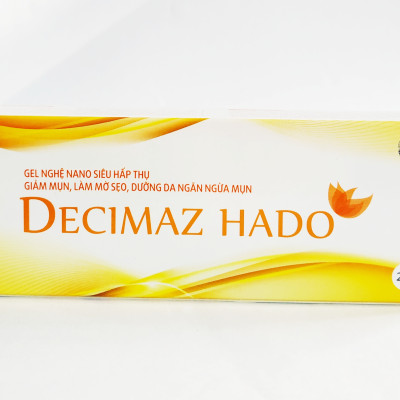 GEL BÔI LÀM SẠCH MỤN, LÀM MỜ SẸO, HẾT THÂM – GEL NGHỆ NANO SIÊU HẤP THỤ - DECIMAZ  HADO TUÝP TO 20 GAM (DÙNG NHƯ DECUMAR)