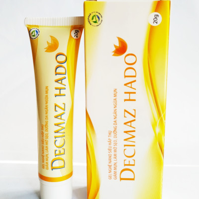 GEL BÔI LÀM SẠCH MỤN, LÀM MỜ SẸO, HẾT THÂM – GEL NGHỆ NANO SIÊU HẤP THỤ - DECIMAZ  HADO TUÝP TO 20 GAM (DÙNG NHƯ DECUMAR)