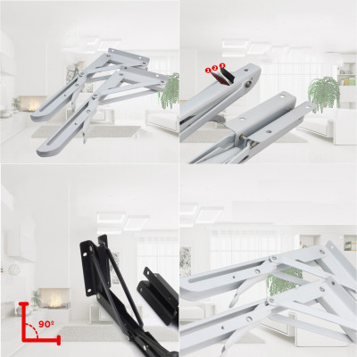 Bộ Giá Đỡ Ke Bàn Gấp Treo Tường KUNBE, Bản Lề Gập Thông Minh Tiết Kiệm Không Gian, Chịu Tải Tốt