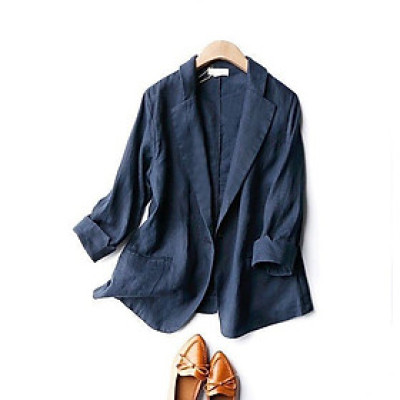 Áo blazer nữ chất linen bột mịn cao cấp, tay lỡ thích hợp mặc mùa thu, đông Bz11