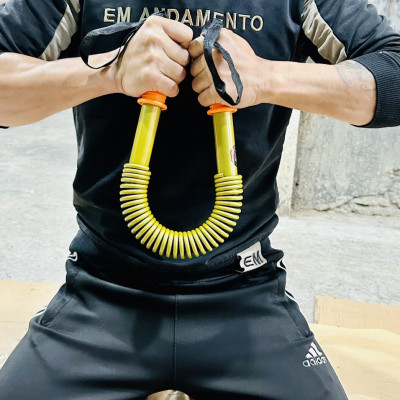 {20Kg}Gậy lò xo tập cơ tay Trẻ 20kg- dụng cụ bẻ tập cơ tay ngực tập gym thể dục thể thao sơn vàng