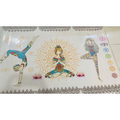 (CÓ ẢNH THẬT)Tranh dán tường yoga 3 trang trí decor phòng tập có sẵn keo dán