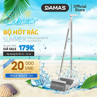 Bộ Hốt Rác Gia Đình Gấp Gọn Kèm Chổi Quét Rác Cao Cấp DAMAS TS2 - Lông chổi mềm mại không bám dính tóc - Hốt rác gấp gọn giúp tiết kiệm không gian