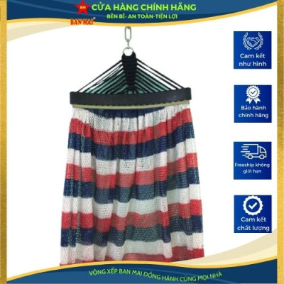 Bộ khung võng BAN MAI:  khung võng sắt sơn tĩnh điện P32+ Lưới dày số 9 in họa tiết sọc cán nhựa 40cm