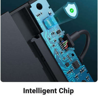 Ugreen UG30719CM471TK 50CM 6TB Màu Đen Hộp đựng ổ cứng 2,5 inch SATA3 USB 3.0 tốc độ truyền 5Gbs Cáp liền - HÀNG CHÍNH HÃNG