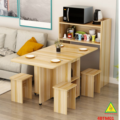 Bàn ăn gấp gọn, bàn ăn thông minh 4BTM01 - Nội thấtv lắp ráp Viễn Đông Adv