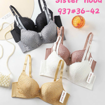 Áo lót nữ Sister Hood 937 — Mút mỏng, Ren hoa hồng, Có gọng nâng ngực | Size 36-42