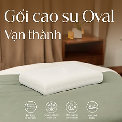 Gối Cao Su Vạn Thành Oval VTGCSO4056 (40 x 64 cm) - Trắng