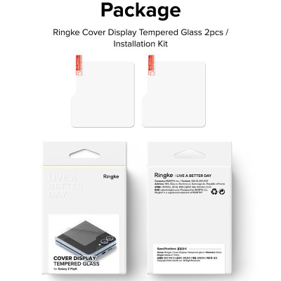 Combo 2 Miếng Dán cường lực Samsung Galaxy Z Flip 6 RINGKE Cover Display Tempered Glass (Màn hình ngoài)_ Hàng chính hãng