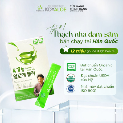 THẠCH COLLAGEN NHA ĐAM SÂM NHO XANH HỮU CƠ (set 30 gói) HỖ TRỢ ĐẸP DA