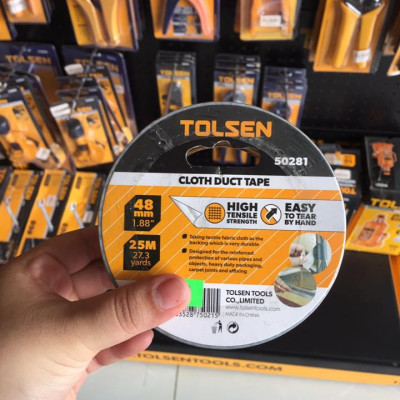 BĂNG KEO VẢI DUCT TAPE - SIÊU DÍNH 25m, 50m TOLSEN 50281, 50282 - HÀNH CHÍNH HÃNG