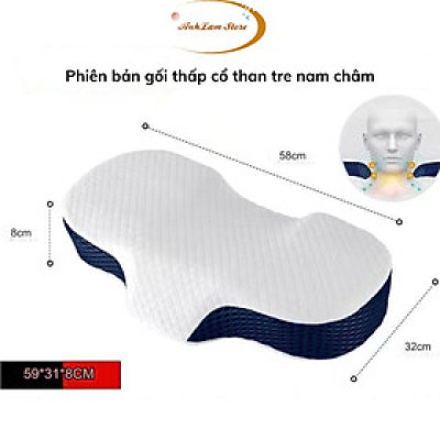 Gối cao su non công thái học Anh Lam Store chống đau vai gáy, ngủ ngáy, hỗ trợ ngủ nhanh - Thiết kế riêng biệt cho tư thế nằm ngửa và nằm nghiêng - Hàng chính hãng