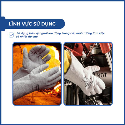 Găng tay cách nhiệt Ansell 42-474 mang vào thoải mái, linh hoạt, độ bền cao chịu nhiệt chống nóng