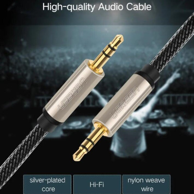 Ugreen UG40788AV125TK 20M màu Đen Cáp âm thanh 2 đầu 3.5mm dương đầu bọc kim loại cao cấp - HÀNG CHÍNH HÃNG