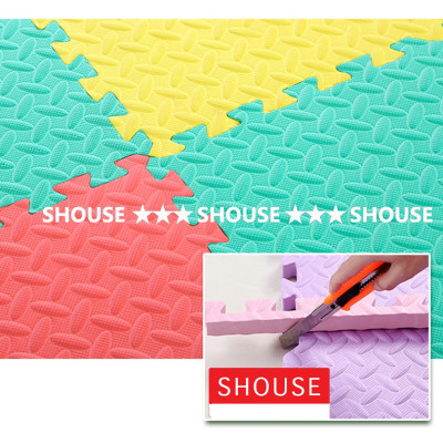 Thảm Xốp Ghép lót sàn cho bé Shouse 30x30cm Korea, vân gỗ gấp gọn xpe