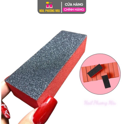 Phao Dũa Móng Tay Mịn Vuông 92mm Độ Mịn 100/180, Phao To Đỏ Hồng Dày Dũa Nhám Móng Chân 2 Mặt Ráp Mịn Làm Nail Phương Miu Nữ