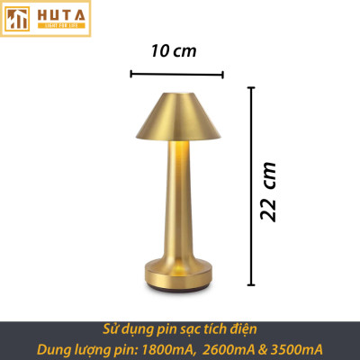 Đèn Bàn Led Quầy Bar Nhà Hàng HUTA RESNONCUT Đèn Tích Điện Cảm Ứng Điều Chỉnh Ánh Sáng Trang Trí Bàn Ăn Lounge Sự Kiện