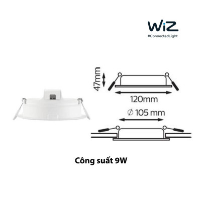 Đèn LED âm trần thông minh WiZ Tunable White Downlight 4/5/6 inch - Hàng chính hãng, Bảo hành 2 Năm