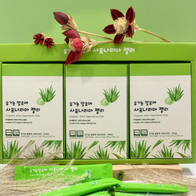 THẠCH COLLAGEN NHA ĐAM SÂM NHO XANH HỮU CƠ (set 30 gói) HỖ TRỢ ĐẸP DA