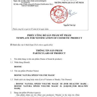 Kem Uốn Duỗi Đa Năng NATURA BOSNIC 500ML