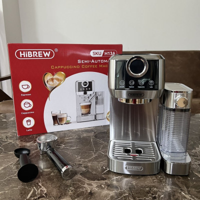 Máy pha cà phê Espresso bán tự động Espresso, Latte, Cappuccino thương hiệu HiBREW H13A - Hàng Chính Hãng