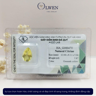 Viên đá thạch anh vàng ( citrine ) thiên nhiên  HA_G000470