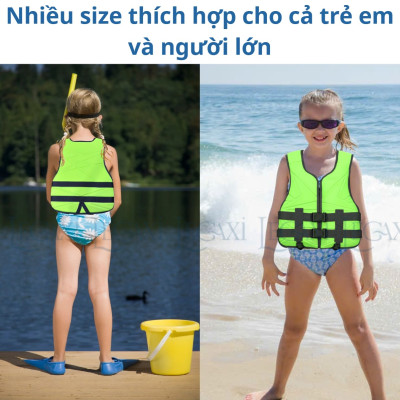 Áo Phao Tập Bơi Cứu Sinh An Toàn Cho Người Lớn Và Trẻ Em Dùng Khi Tắm Biển Hồ Câu Cá Du Thuyền
