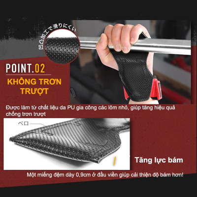 Lysin - đai hỗ trợ cổ tay, lòng bàn tay chất liệu da Pu thoáng khí, chống trượt,găng tay tậm gym tập chuyện nghiệp dây kéo lưng lifting straps tập gym deadlift kéo xà nâng tạ