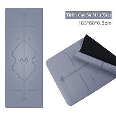 Thảm yoga định tuyến PU cao su thiên nhiên (tặng túi đựng+dây buộc)