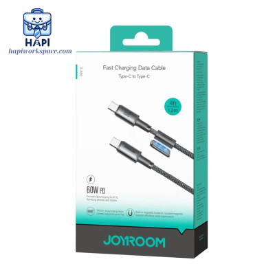 Cáp sạc bọc dù C to C hàng chính hãng Joyroom 60W, nam châm cố định