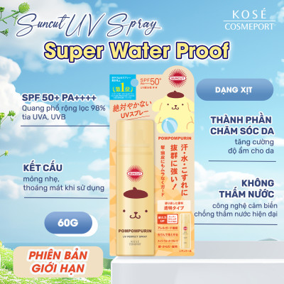Phiên Bản Giới Hạn Xịt Chống Nắng Chống Thấm Nước Kose Suncut UV Perfect Spray Super Water Proof SPF50+ PA++++ (60 G)