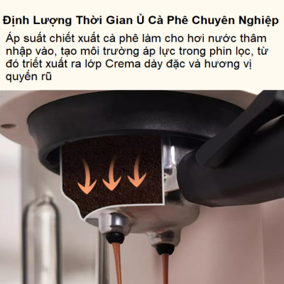 Máy pha cà phê bán tự động kiêm xay cà phê 15 chế độ Espresso, Cappuccino, Latte thương hiệu Mỹ cao cấp HiBREW H14 - Hàng Nhập Khẩu