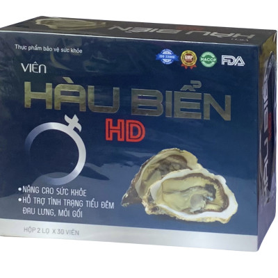 Viên Hàu biển - Hộp 2 lọ x 30 viên - Giúp bổ thận, tráng dương, tăng cường sinh lực nam