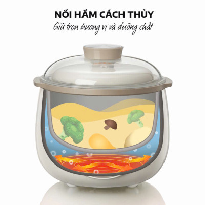 Nồi nấu cháo SEKA SK6182 dung tích 0,8L cho bé ăn dặm - Ninh hầm hấp cách thuỷ chưng yến hàng chính hãng