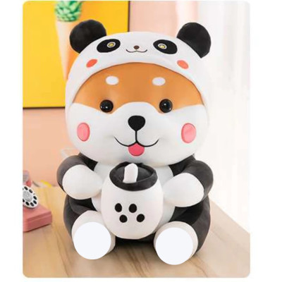 Thú nhồi bông shiba má hồng ôm bình sữa đáng yêu - Size từ 45cm đến 55cm - Quà tặng gấu bông shiba cosplay gấu trúc, thỏ êm mịn cho bé.