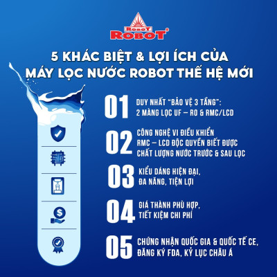 Máy Lọc Nước ROBOT RENO PRO 239GK-UR Tích Hợp Công Nghệ Lọc R.O + UF - Hàng Chính Hãng