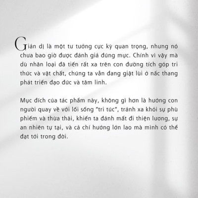 Giản Dị - Giải Pháp Cho Những Vấn Đề Của Con Người