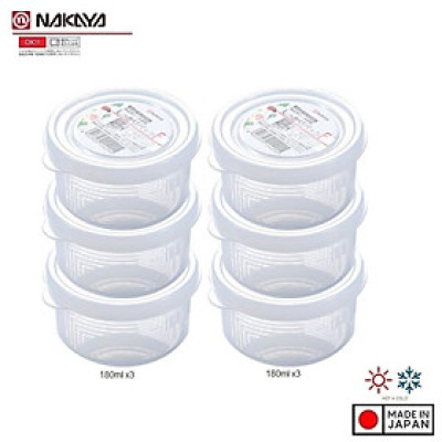 Combo 02 set hộp chia thức ăn dặm cho bé 180ml  Nakaya Nhật Bản (03 hộp/set)  K.142#