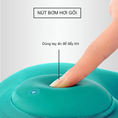 Gối hơi kê cổ bơm tự động, mềm mại, thiết kế hình chữ U giúp giảm đau cổ, có nút cài, phù hợp cho văn phòng và du lịch  Phượt Dã Ngoại Đi Chơi Quà Tặng Nam Nữ