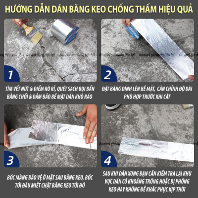 Băng Keo Chống Thấm Nước Butyl Dán Mái Tôn Chống Dột Vá Đường Ống Tường Sửa Chữa Nhà Cửa Siêu Dính
