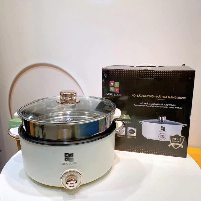 Nồi Lẩu 2 Ngăn và lẩu kèm hấp, nồi bí ngô Misu Loui Nấu Lẩu Chua Cay Tiện Lợi