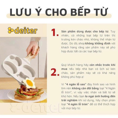 Chảo chiên rán trứng mini làm bánh 4 ngăn khuôn chảo hình sao và hình tròn