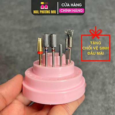Combo 5 Đầu Mài Titan Đa Năng Mạ Vàng Tặng Chổi Vệ Sinh Đầu Mài phá gel Chuyên Dụng Làm Nail Cá Nhân Tại Nhà Và Tiệm Spa
