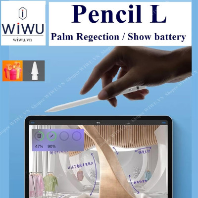 Bút cảm ứng chống tì tay Wiwu Pencil Pro IV Cho iPad Gen 10 2022 / Pro 11 “ , 12.9 inch / M1 /M2 , Air 4 / 5 , hiện thị pin - Hàng chính hãng