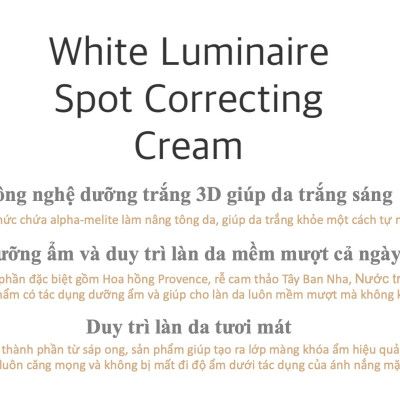 Mua 1 tặng 1 -Combo 2 Hộp Kem Dưỡng Trắng Da NoTS White Luminaire Spot Correcting Cream