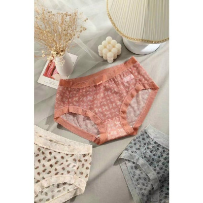 Combo 5 Quần Lót Nữ Voan Hoa Nhí Vintage – Lưng Cao, Big Size 2354