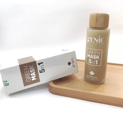 Mặt nạ tẩy da chết thải độc da sạch mụn cám, mụn đầu đen giúp da mịn màng  GREEN_MASK_5IN1_GENIE 100ml