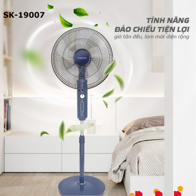 Quạt cây công suất mạnh 50W tản gió rộng hoạt động êm ái SOKANY SK-19007 CÓ CHẾ ĐỘ HẸN GIỜ, độ ồn thấp - HÀNG CHÍNH HÃNG